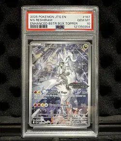 Pokemon TCG N's Reshiram Card 167/159 Stamped Illustration Rare Promo PSA 10 GEM - Image 1