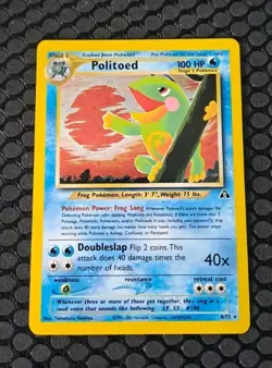 Politoed 8/75 Neo Discovery Holo English WOTC - Pokemon Trading Card - MP - Image 1