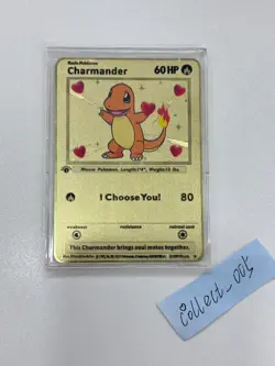 Charmander I Choose You Love Gold Metal Pokemon Card Collectible/Gift/Display - Image 3