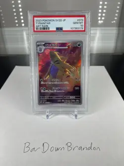 PSA 10 Tyranitar Art Rare AR 079/071 sv2D Cray Burst Japanese Pokemon Card 2023 - Image 1