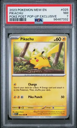 Pikachu 025/165 Pokemon Together Poke Post Promo Pokemon Card Pokepost PSA 7 #3 - Image 1