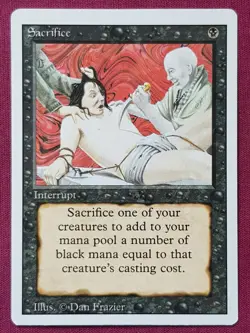 Magic The Gathering REVISED EDITION SACRIFICE black card MTG - Image 1
