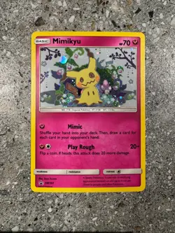 Pokemon TCG Cards Mimikyu SM163 Black Star Promo Holo * SWIRL* NM-M - Image 1