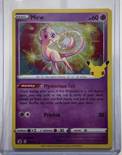 Mew 011/025 Holo Rare Pokemon Celebrations 25th Anniversary Pokemon Card NM - Image 1