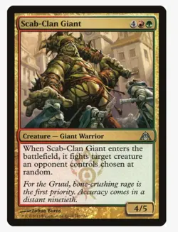 Scab-Clan Giant #101 Dragon's Maze Magic Card in a Protective Sleeve - Image 1