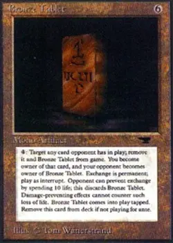 MTG Bronze Tablet, Antiquities, Heavily Played, English - Image 1