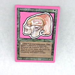 MtG Llanowar Elves Revised ALTERED MP Pink/White Paint Moderately Played - Image 1