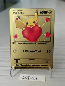 Pikachu，I Choose You！Gold Metal Pokemon Collectible/Gift/Display - Image 1