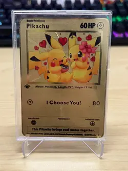 Pikachu，I Choose You！Gold Metal Pokemon Collectible/Gift/Display - Image 1