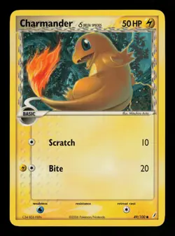 Charmander 49/100 - LP - Crystal Guardians, EX Pokemon - Image 1