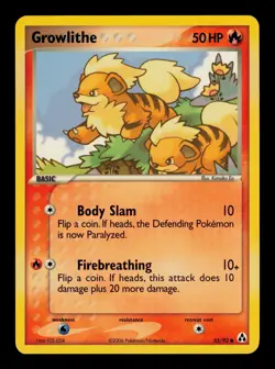 Growlithe 55/92 - NM - Legend Maker, EX Pokemon - Image 1