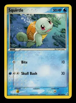 Squirtle 63/100 - NM - Crystal Guardians, EX Pokemon - Image 1