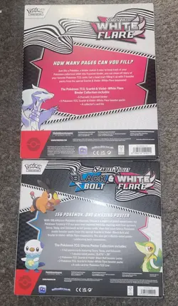 Pokemon White Flare Binder AND Black Bolt White Flare Poster Collection - Image 2