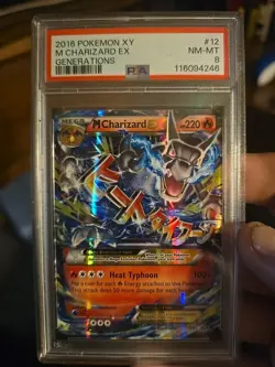 2016 POKEMON XY GENERATIONS M CHARIZARD EX HOLO 12/83 PSA Graded Blue GRAFFITI - Image 1