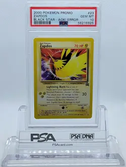POKEMON BLACK STAR PROMO ZAPDOS #23 AOKI ERROR PSA 10 GEM MINT #56216925 - Image 2