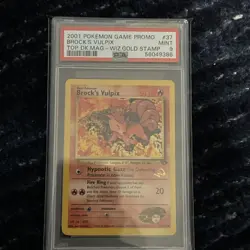 PSA 9 MINT Pokemon TCG Brock's Vulpix Promo WD 37/132 Gold Stamp top deck Mag - Image 1