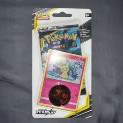 2019 POKEMON SUN & MOON TEAM-UP BOOSTER MIMIKYU SM163 COIN SEALED BLISTER PACK E - Image 1