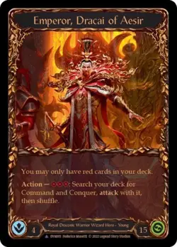 Flesh and Blood FAB Emperor, Dracai of Aesir (Marvel) NM 1st EditionCold Foil - Image 1