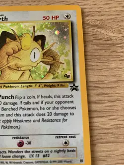 Meowth - 10 - Black Star Promo - Game Boy GB Exclusive - Holo Pokemon Card - Image 5