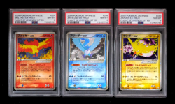 PSA 8 Pokemon Card Moltres ex Articuno ex Zapdos ex 1st Holo Japanese 3 Set 2004 - Image 1