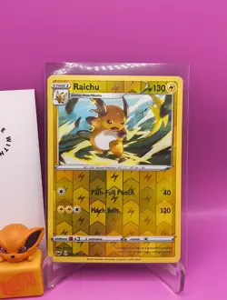 2020 Pokemon TCG Sword & Shield Raichu Holo 066/202 Reverse Holo Rare Card NM - Image 5