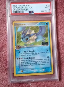 Mint Psa Graded Holo Ex Unseen Forces Vaporeon 19/115 Pokemon Card - Image 1
