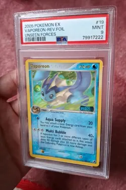 Mint Psa Graded Holo Ex Unseen Forces Vaporeon 19/115 Pokemon Card - Image 2