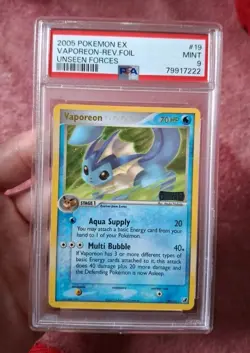 Mint Psa Graded Holo Ex Unseen Forces Vaporeon 19/115 Pokemon Card - Image 3