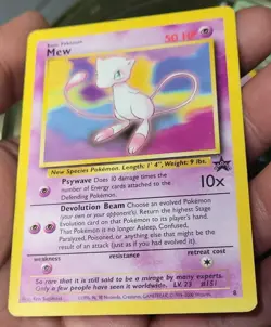 Vintage Rare WOTC Mew 8 NON-Holo Black Star Movie Promo Pokemon Tcg Trading Card - Image 1