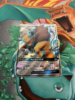 Pokemon TCG Tauros GX Full Art Ultra Rare Card 144/149 Sun & Moon Base NM/M - Image 2