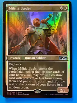 MTG 1x FOIL Militia Bugler FNM Promo Core Set 2019 M19 Magic the Gathering x1 NM - Image 1