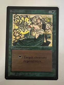 Magic the Gathering MTG Beta Regeneration NM (Beta Bob) - Image 1