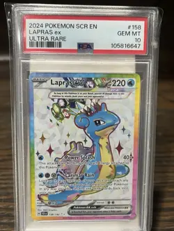 PSA 10 Gem Mint Lapras ex 158/142 Ultra Rare Stellar Crown - Image 1