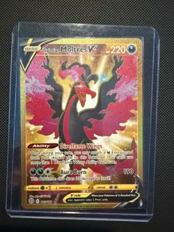 Pokemon TCG Galarian Moltres V - Brilliant Stars 183/172 Holo Gold Secret Rare - Image 1