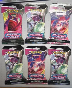 Pokemon TCG: Sword & Shield-Fusion Strike Sleeved Booster Pack - Lot Of 6 - Image 1