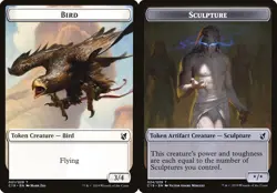 [4x] Bird // Sculpture (#1&24) - Token TC19 LP MTG - Image 1