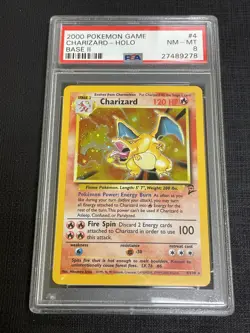 2000 Pokemon Base Set 2 #8 Charizard PSA 8 Holo - Image 1