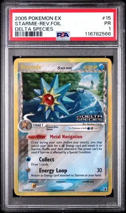 PSA 1 Starmie Delta Species Reverse Holo #15 2005 EX Pokemon Stamped - Image 1