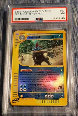 Pokemon Expedition Feraligatr 47/165 Reverse Holo Near Mint !! PSA 7 - Image 1