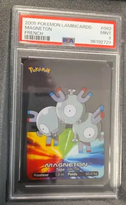 POKEMON CARD MAGNETON 82 LAMINCARDS EDIBAS #82 GRADED PSA 9 MINT FRENCH POP 1 - Image 2