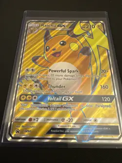 Pokemon TCG Raichu GX Black Star Promo SM90 Holo Card Jumbo Card Toploader - Image 1