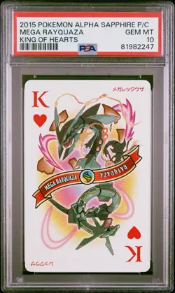 PSA 10 Mega Rayquaza King Hearts Pokemon Alpha Sapphire Poker Playing Card POP 9 - Image 2