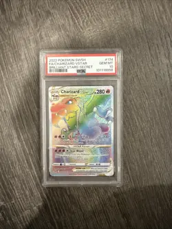Pokemon TCG Charizard VSTAR Holo Card 174/172SWSH09: Brilliant Stars PSA 10 - Image 1