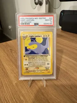 PSA 10 GEM MINT Light Lanturn 23/105 Neo Destiny 1st Edition Pokemon Card - Image 1