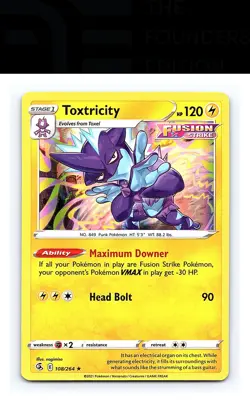 Toxtricity (108) #108/264 SWSH08: Fusion Strike Pokemon Holo Rare - Image 1