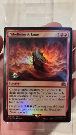 Nibelheim Aflame Final Fantasy FOIL - STAMPED PRERELEASE PROMO - STILL SEALED!!! - Image 1