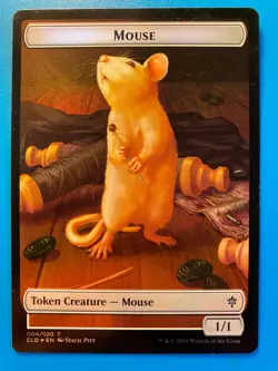 MTG 1x FOIL Mouse / Food Token 4 Throne of Eldraine Magic the Gathering x1 NM - Image 1