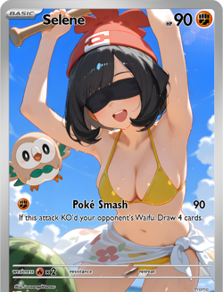 LoveangelGames-Season 2- Custom Card- Waifu Universe- Selene Smash - Image 1