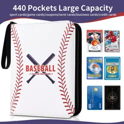 Baseball Card Binder with Sleeves 440 Pockets, Gifts for Baseball Card Collec... - Image 3