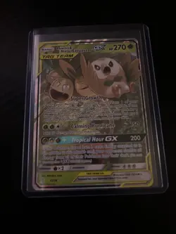 Pokemon Rowlet & Alolan Exeggutor GX Tag Team Card 1/236 Holo Rare - Image 1